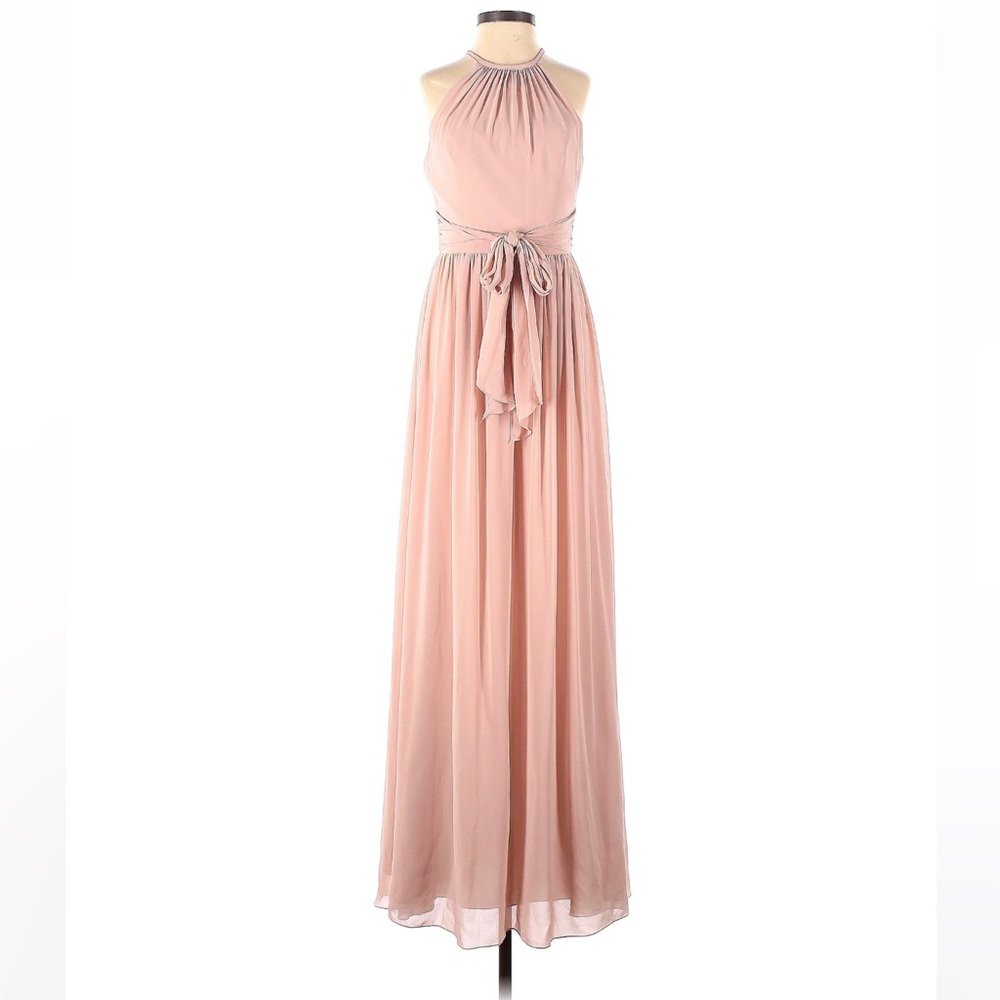 Monique Lhuillier bridesmaid daniela gown dusty pink